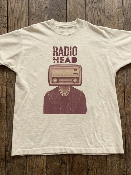 Gildan Other - Radiohead Graphic Tee in Cream with Maroon